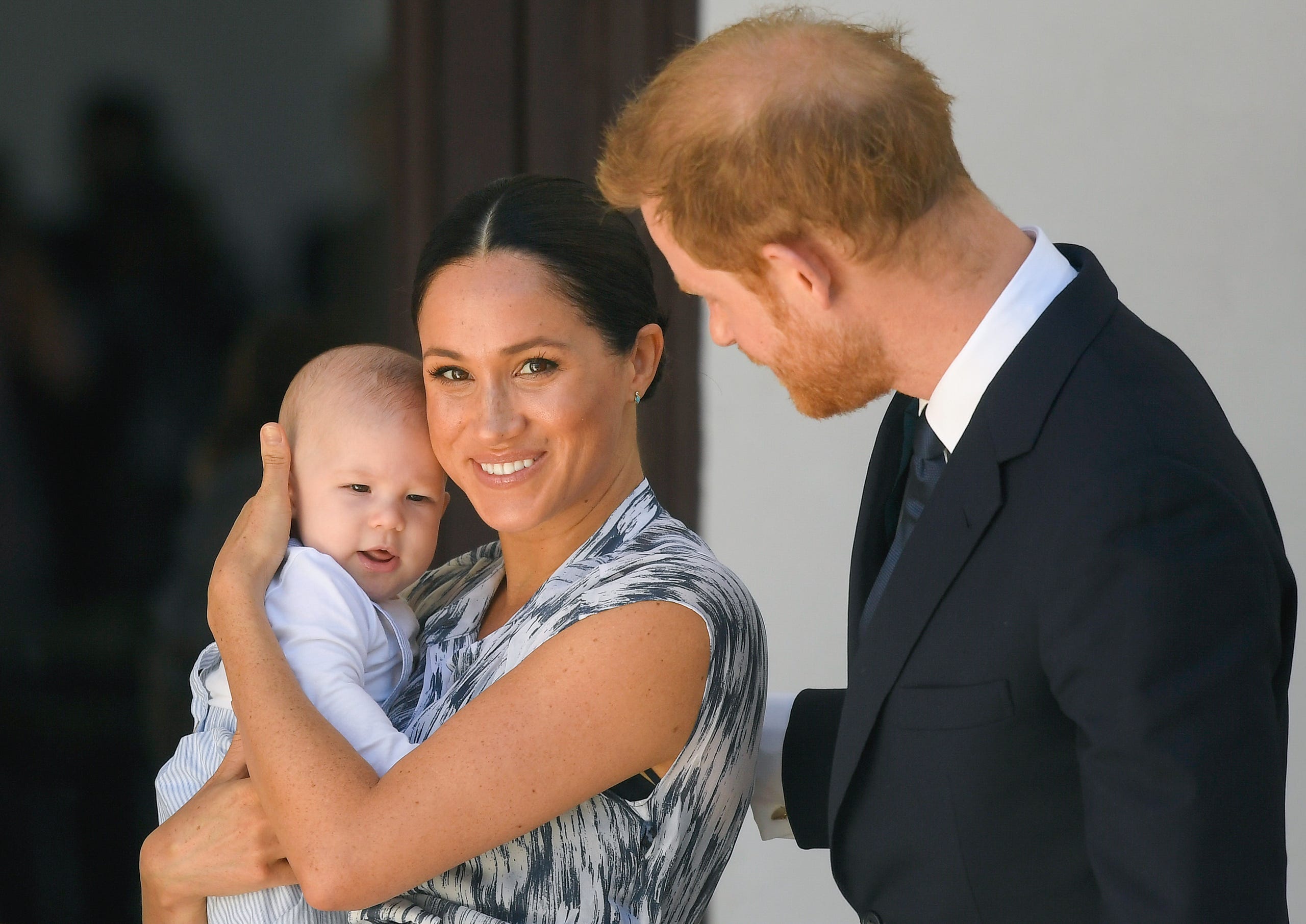 Prince Harry, Duchess Meghan and baby Archie in South Africa in October 2019.